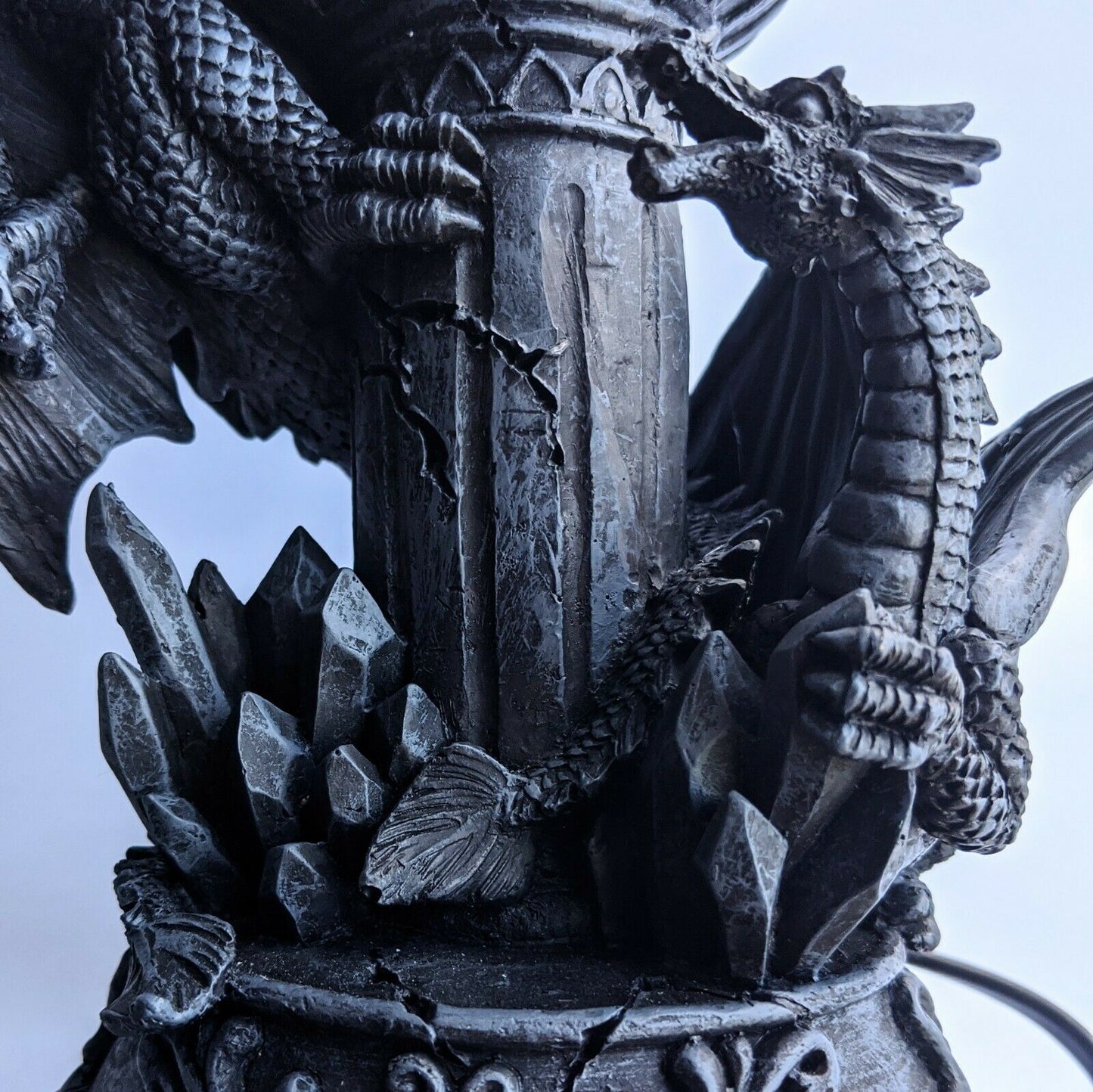 Gothic mystical Dragon light lamp with sphere ball shade UK plug