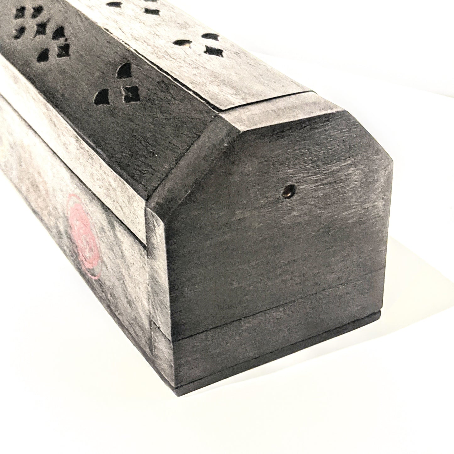 Luxury black wooden chakra incense holder catcher box for cones and sticks