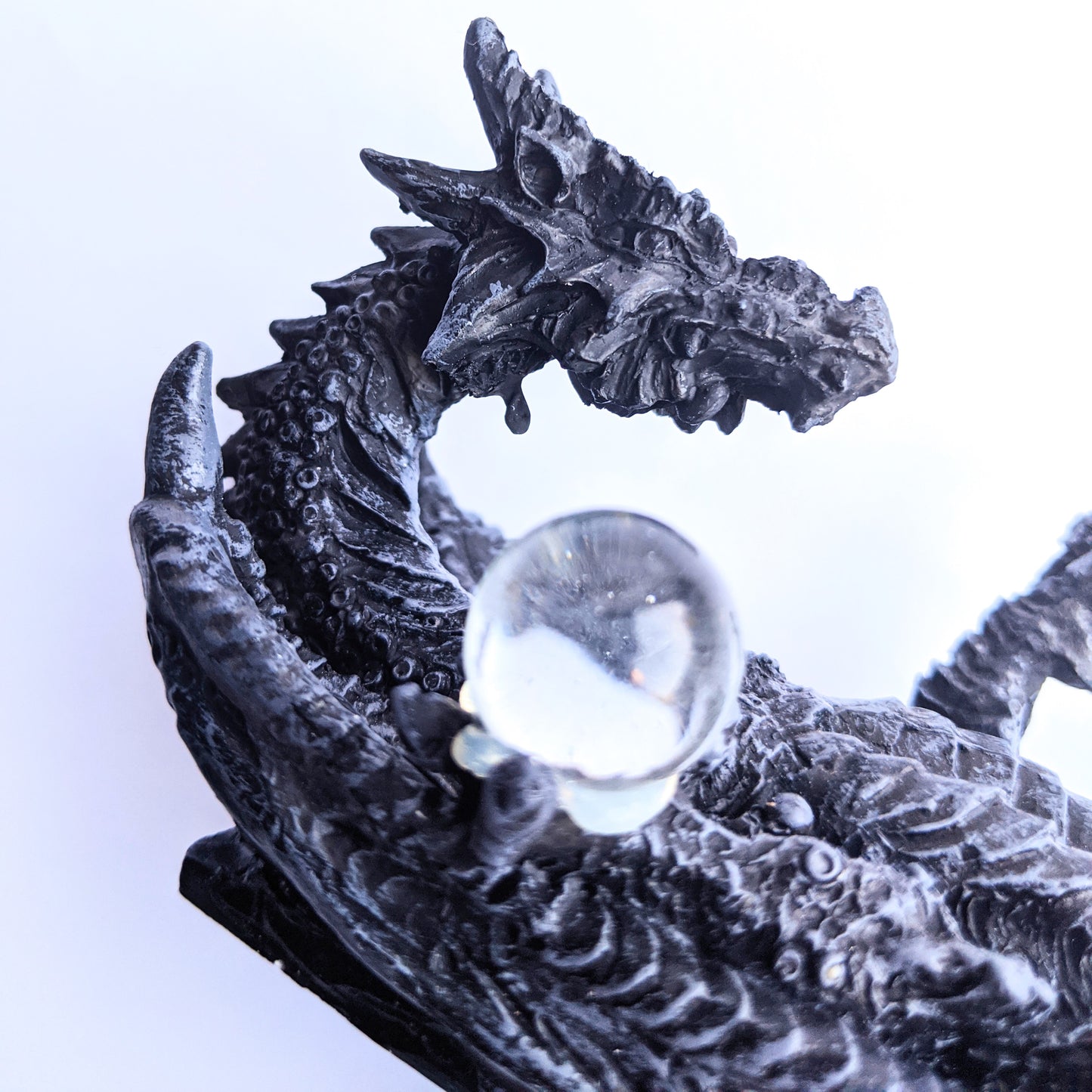 Dragon and crystal ball incense stick holder & ash catcher
