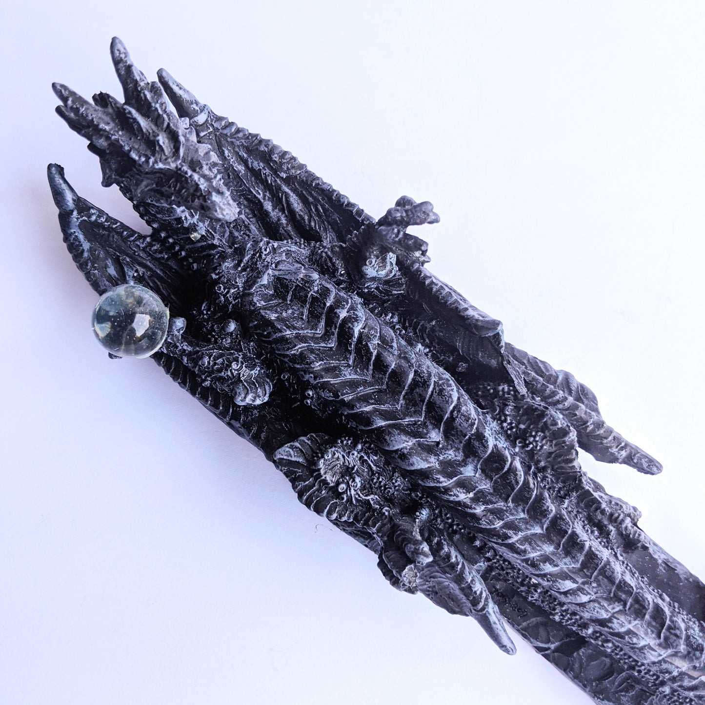 Dragon and crystal ball incense stick holder & ash catcher
