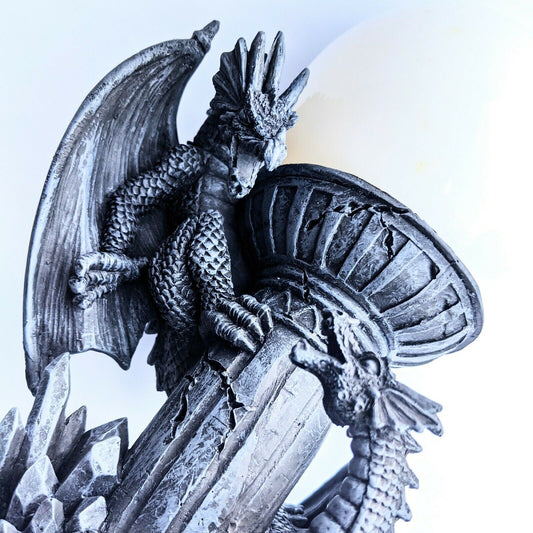 Gothic mystical Dragon light lamp with sphere ball shade UK plug